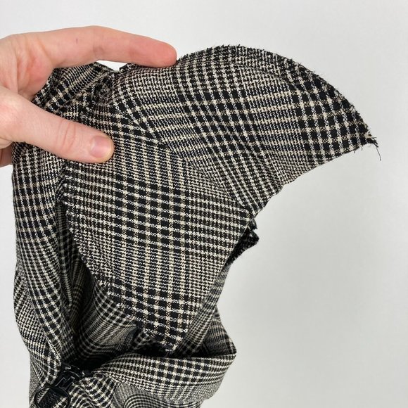 J. W. Treci Plaid Striped Zip Up V-neck Blouse - Picture 6 of 7